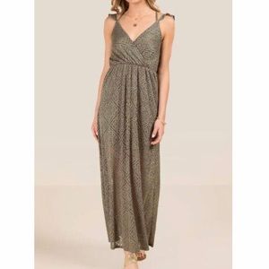 Francesca’s Lace Maxi Dress Olive boho autumn